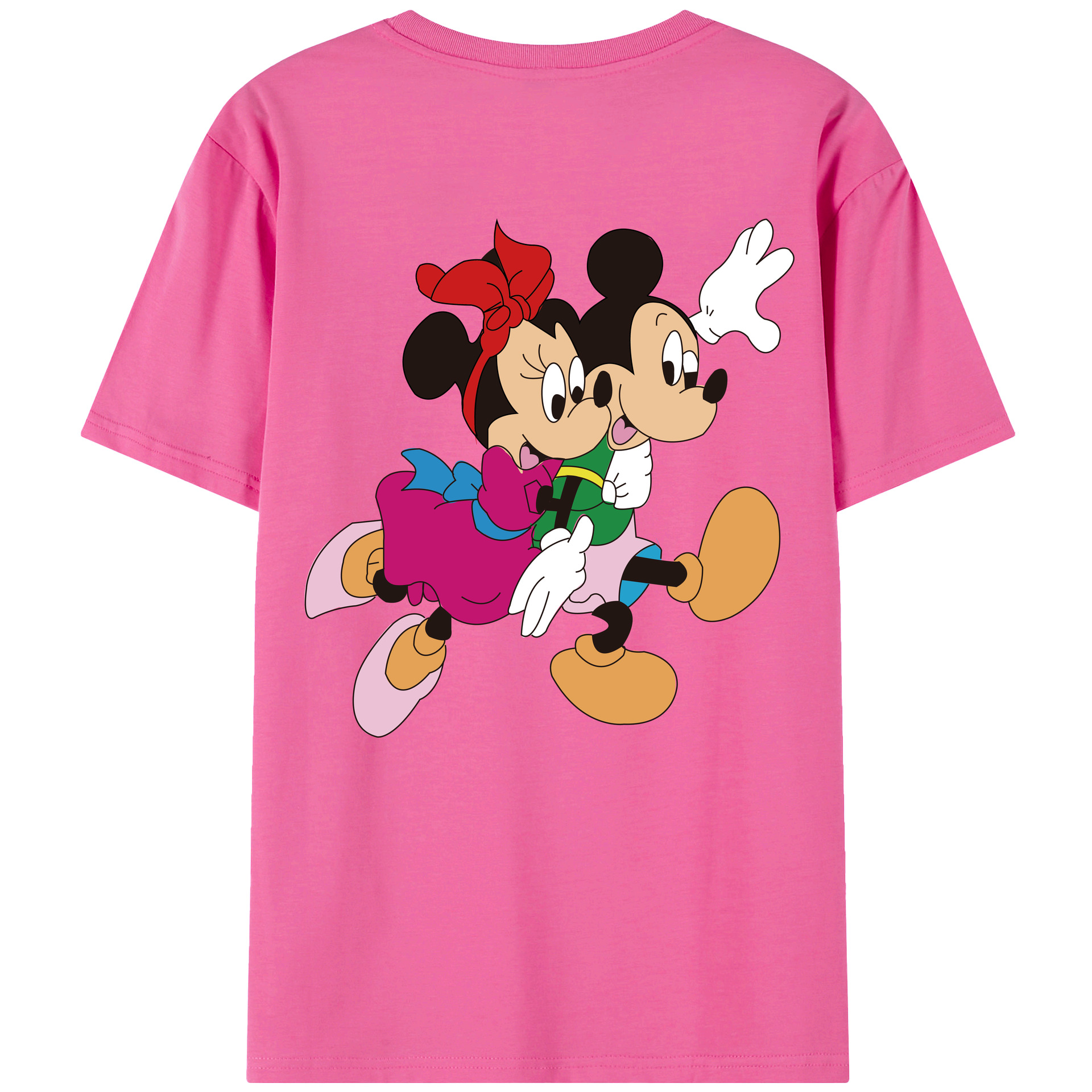 （画像用） ミッキーマウス Mickey Mouse レディース半袖Tシャツ(バックプリント)